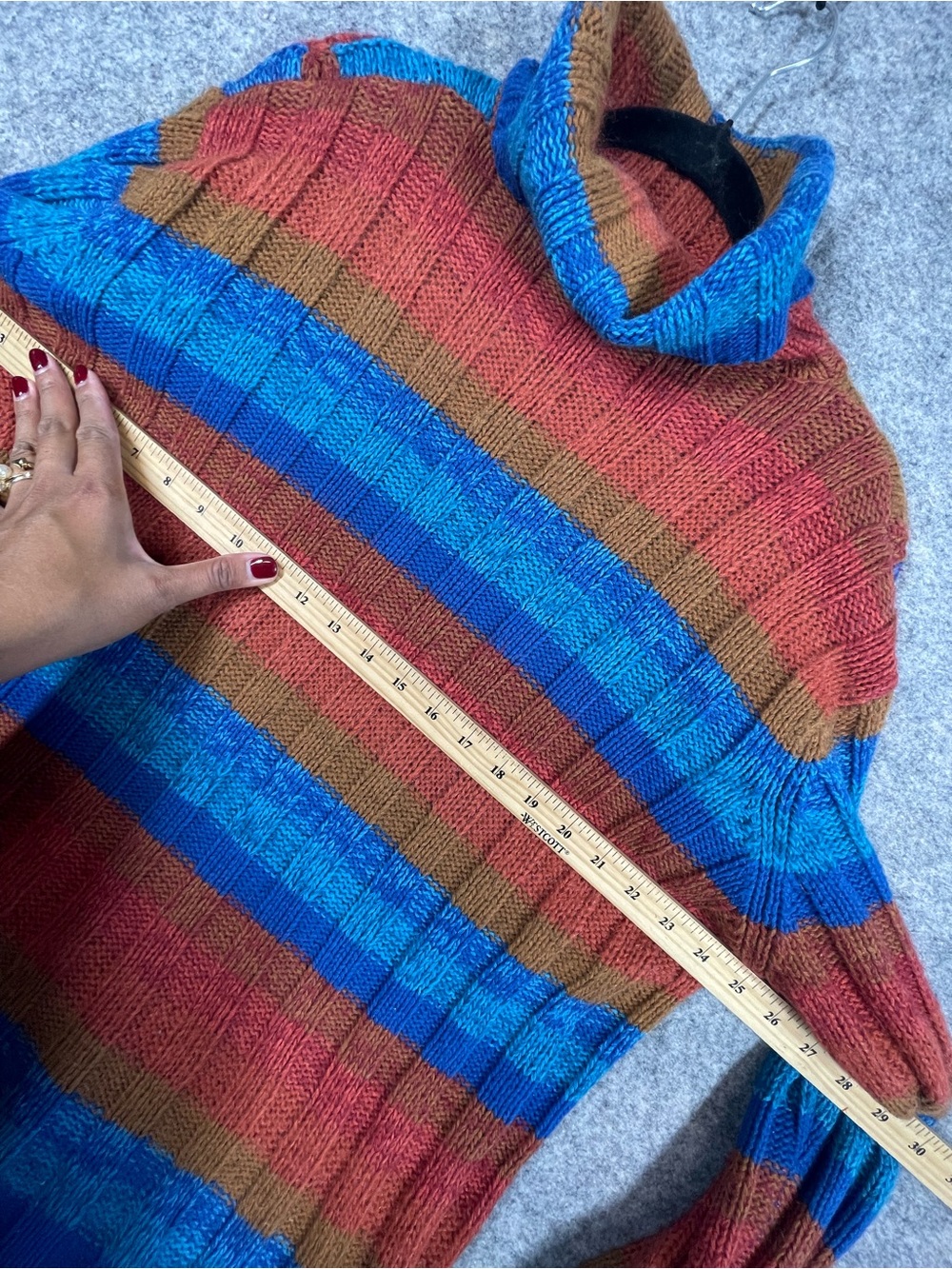 Vintage Spanner Colorblock Wool Blend Argyle Knit Sweater Knit XL Relaxed Fit - Picture 8 of 16